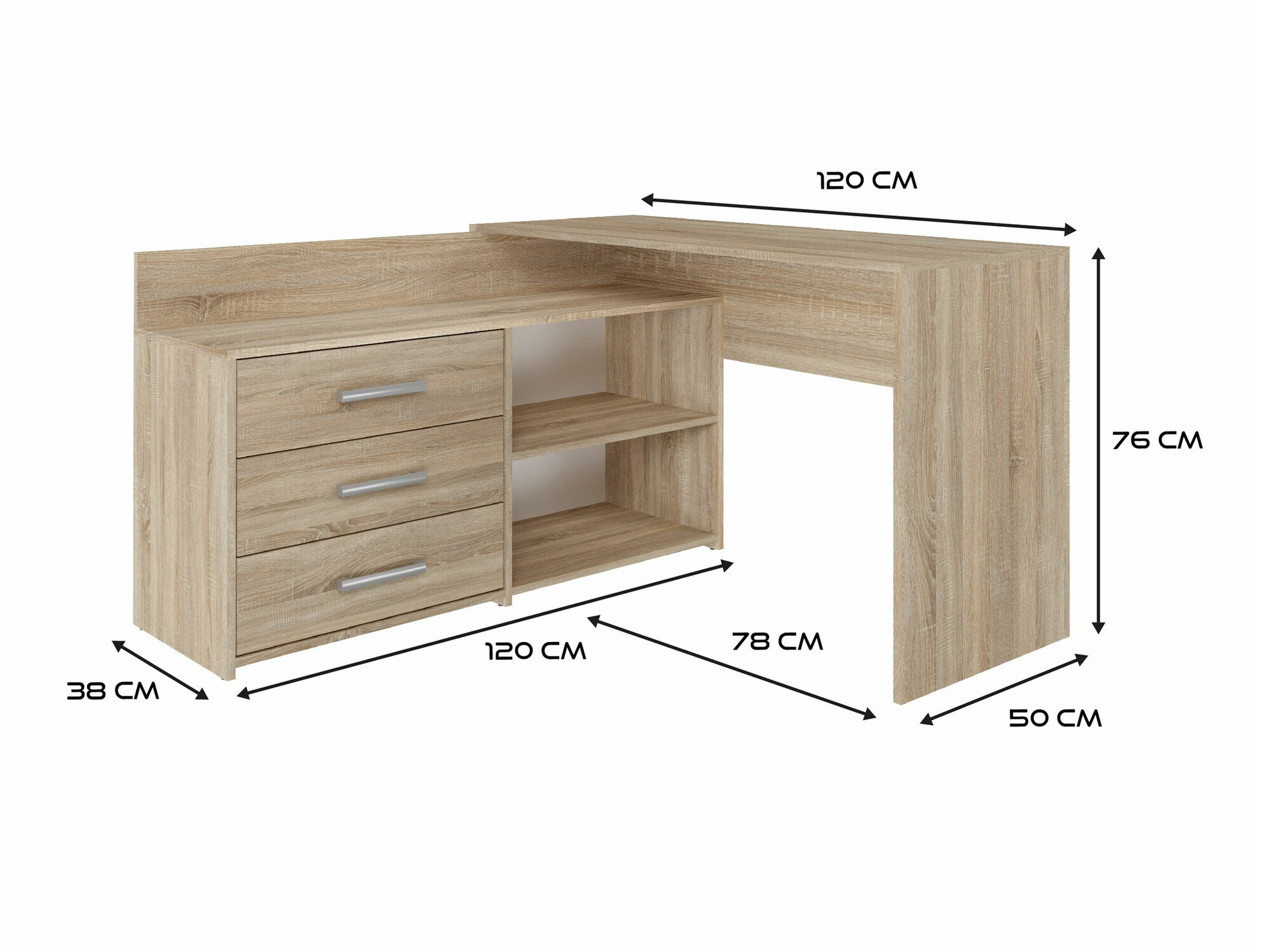 Угловой письменный стол Mandeville 131 (Сонома Дуб)