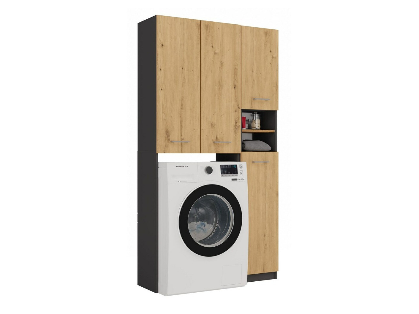 Vannas istabas plaukts Mandeville 130 (Antracīts + Artisan ozols)