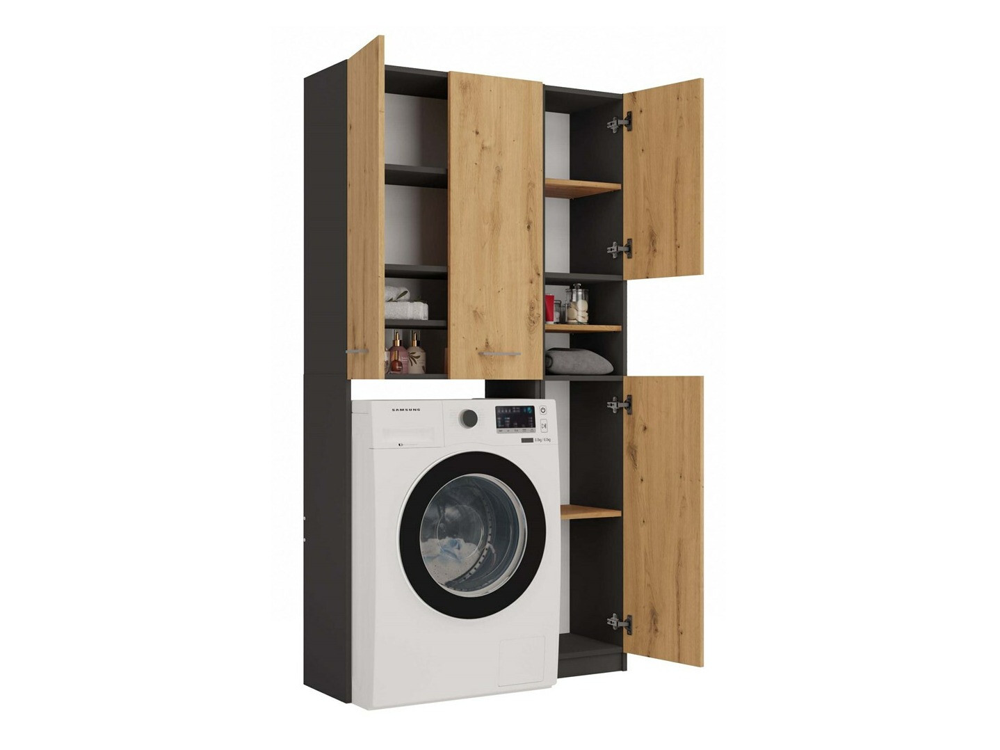 Vannas istabas plaukts Mandeville 130 (Antracīts + Artisan ozols)