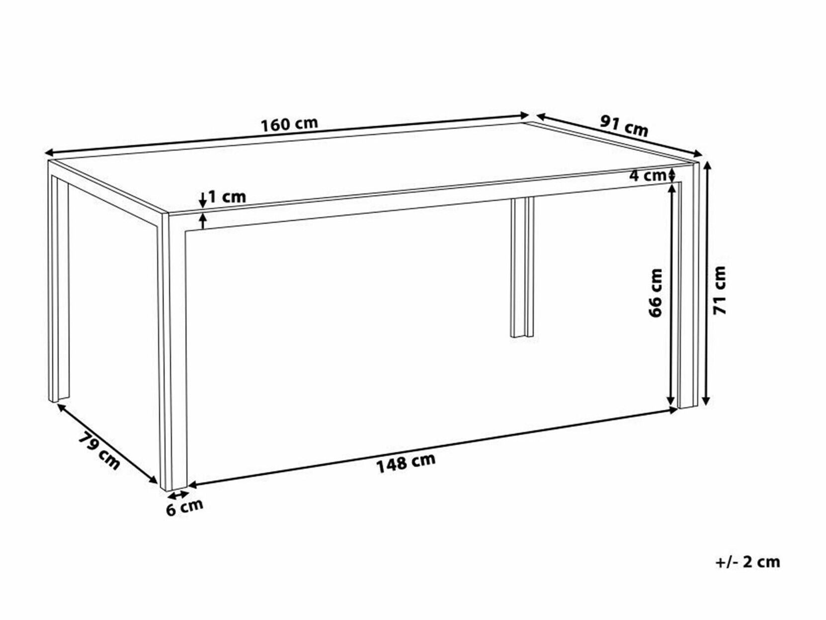 Dārza galds Berwyn 1969 (Melns)