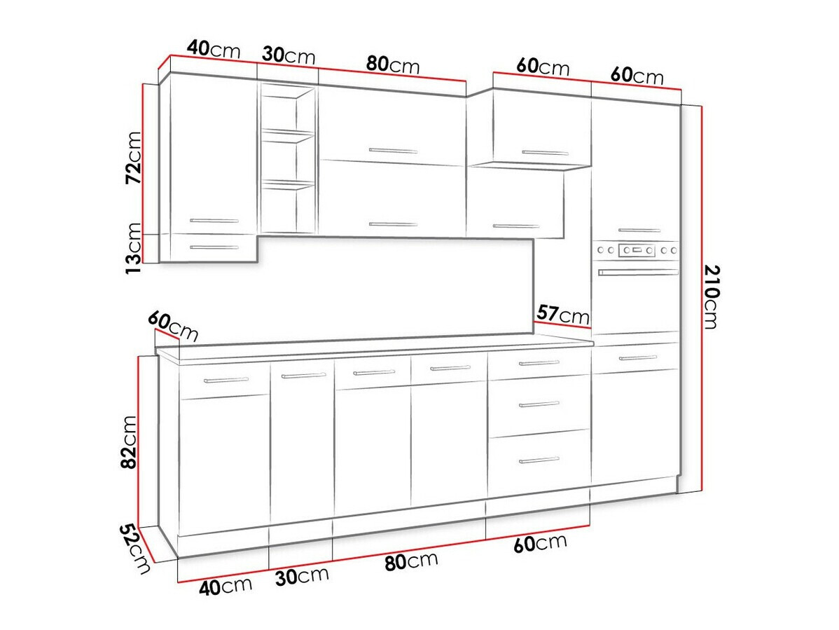 Moduļu virtuves komplekts Wood White 137
