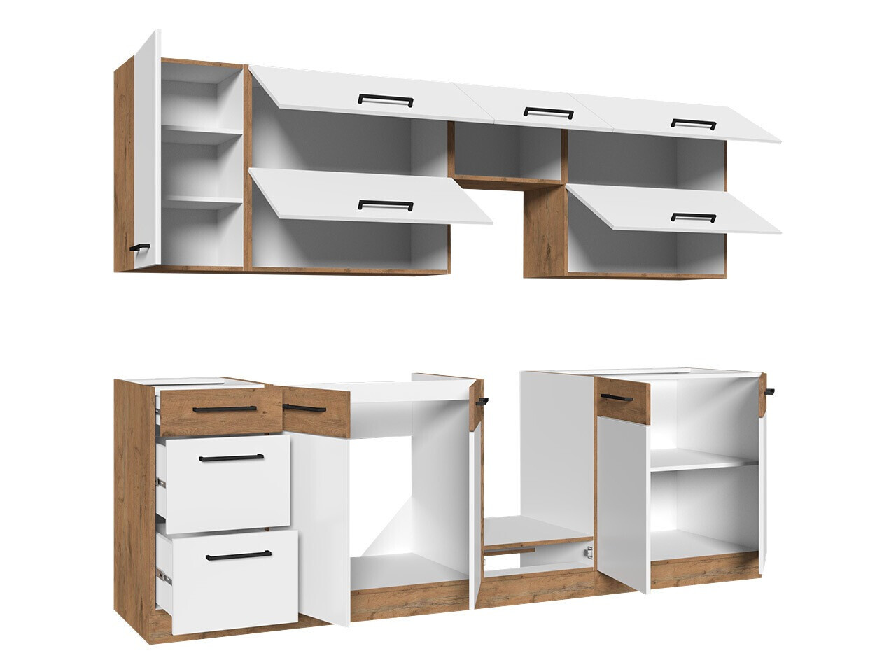Moduļu virtuves komplekts Wood White 138