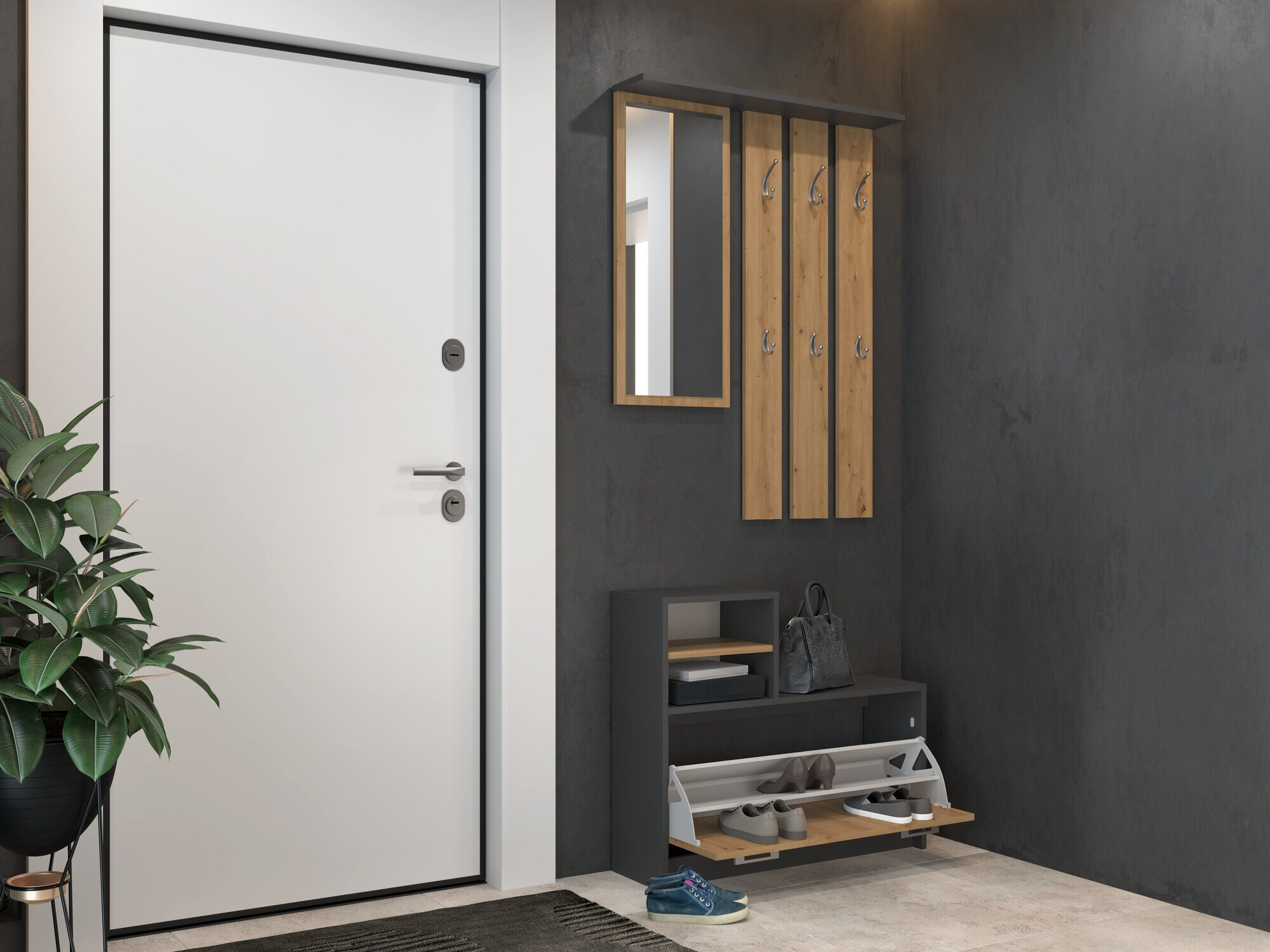 Priekšnama komplekts Mandeville 144 (Artisan ozols + Antracīts)