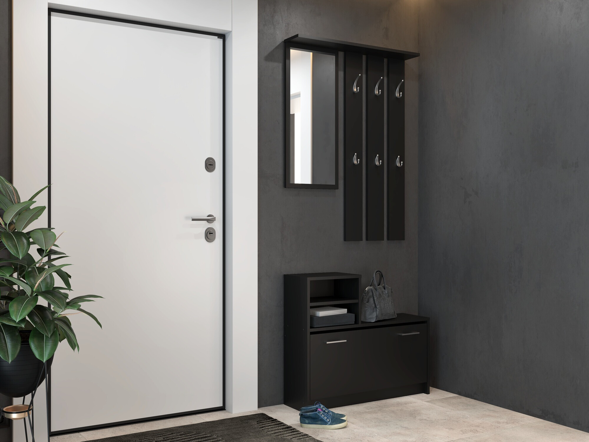 Priekšnama komplekts Mandeville 144 (Melns)