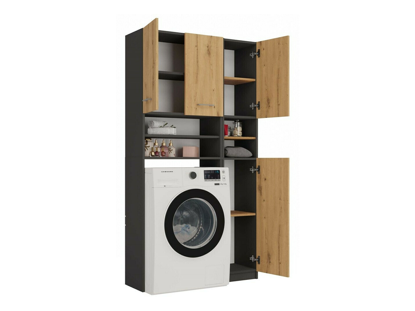 Vannas istabas plaukts Mandeville 128 (Antracīts + Artisan ozols)