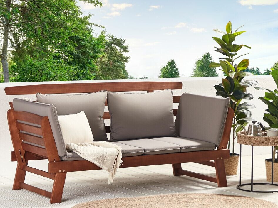 Dārza dīvāns Berwyn 1979 (Pelēks + Tumšs koks)