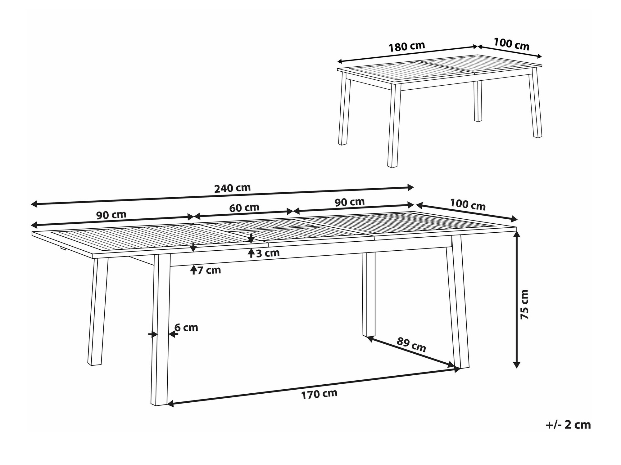 Dārza galds Berwyn 1985 (Gaišs koks)