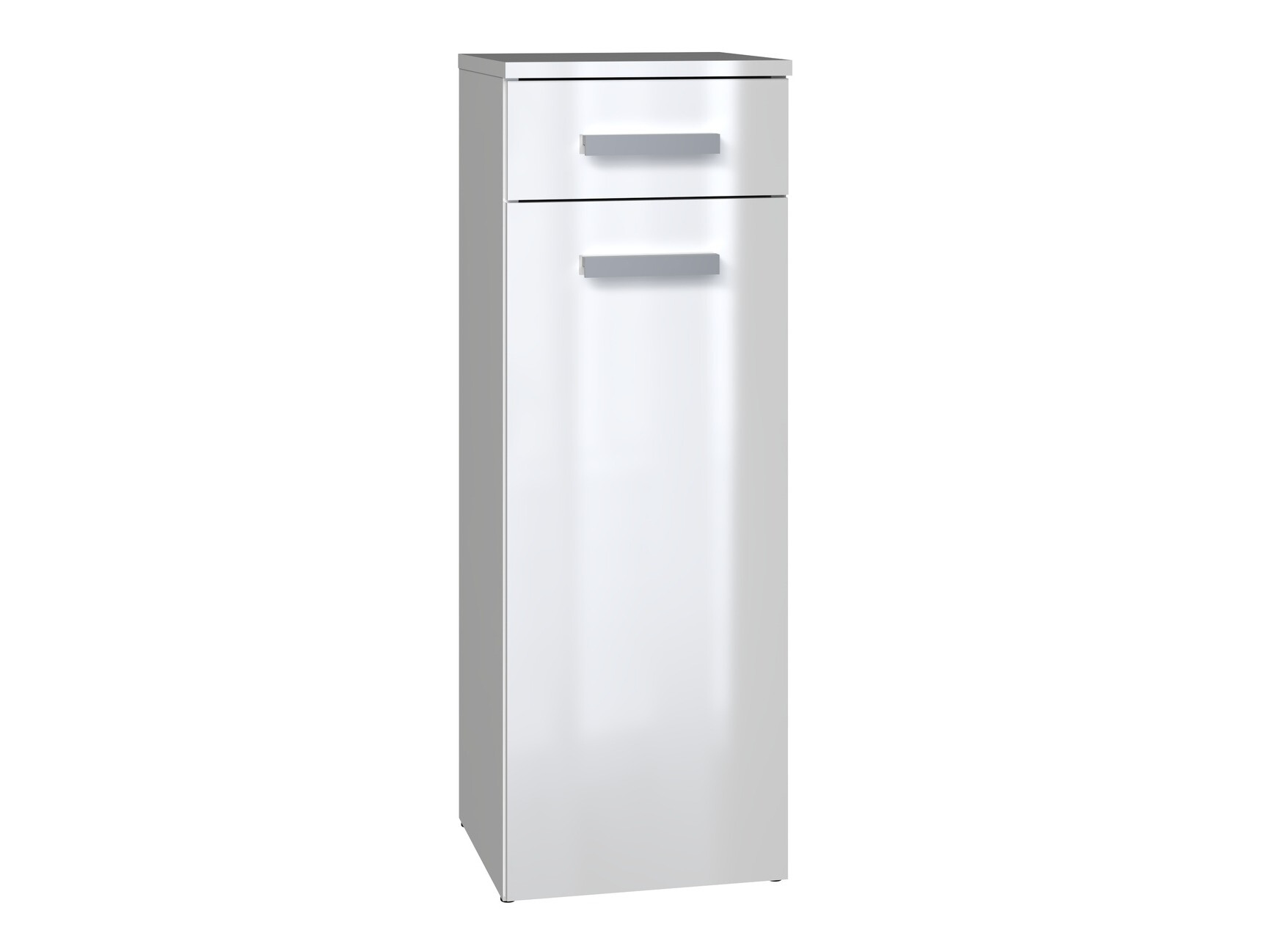 Stāvošs vannas skapītis Nolmaru 109 (Balts + Glancēts balts)