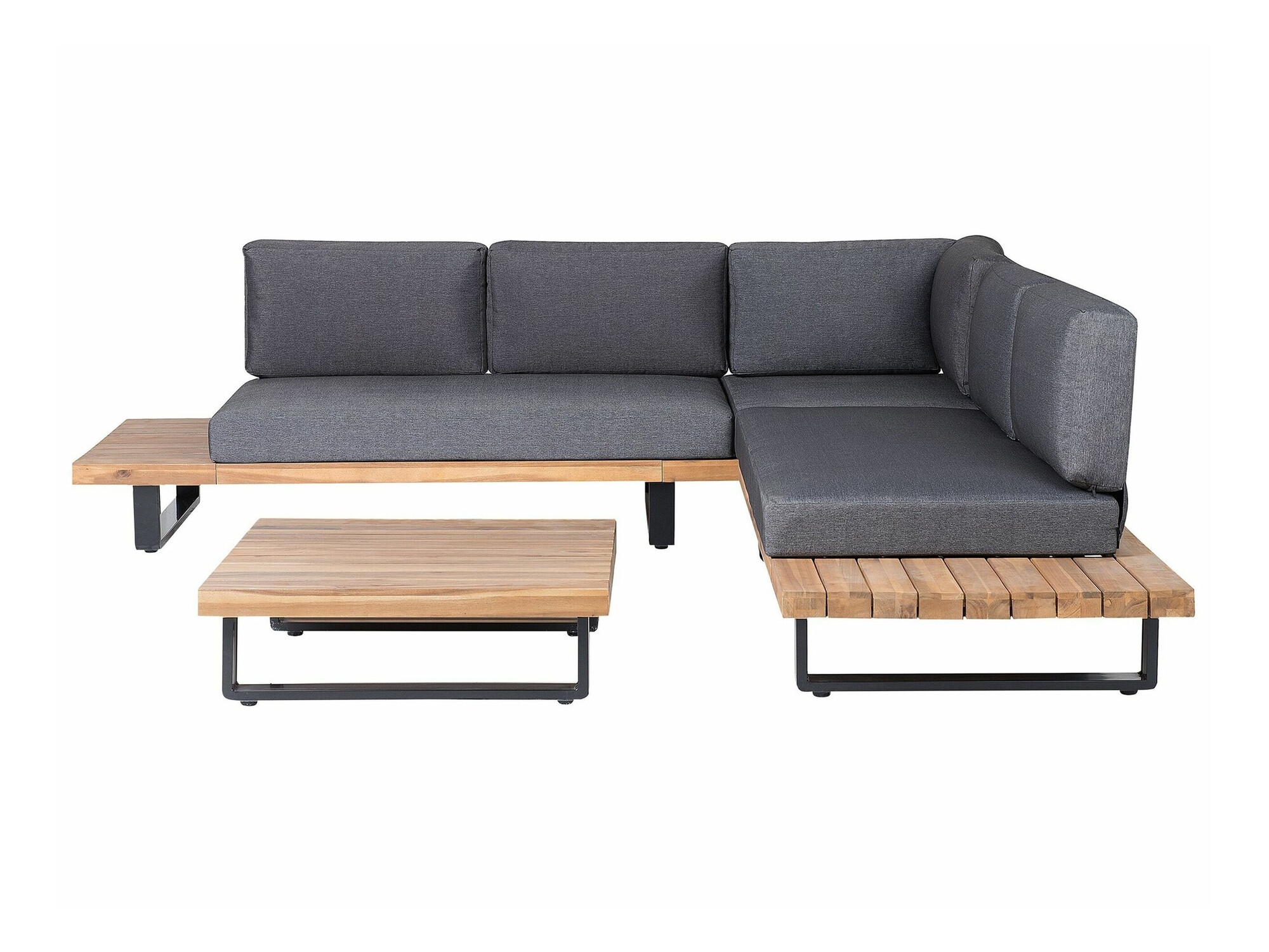 Dārza mēbeļu komplekts Berwyn 1987 (Pelēks + Gaišs koks)