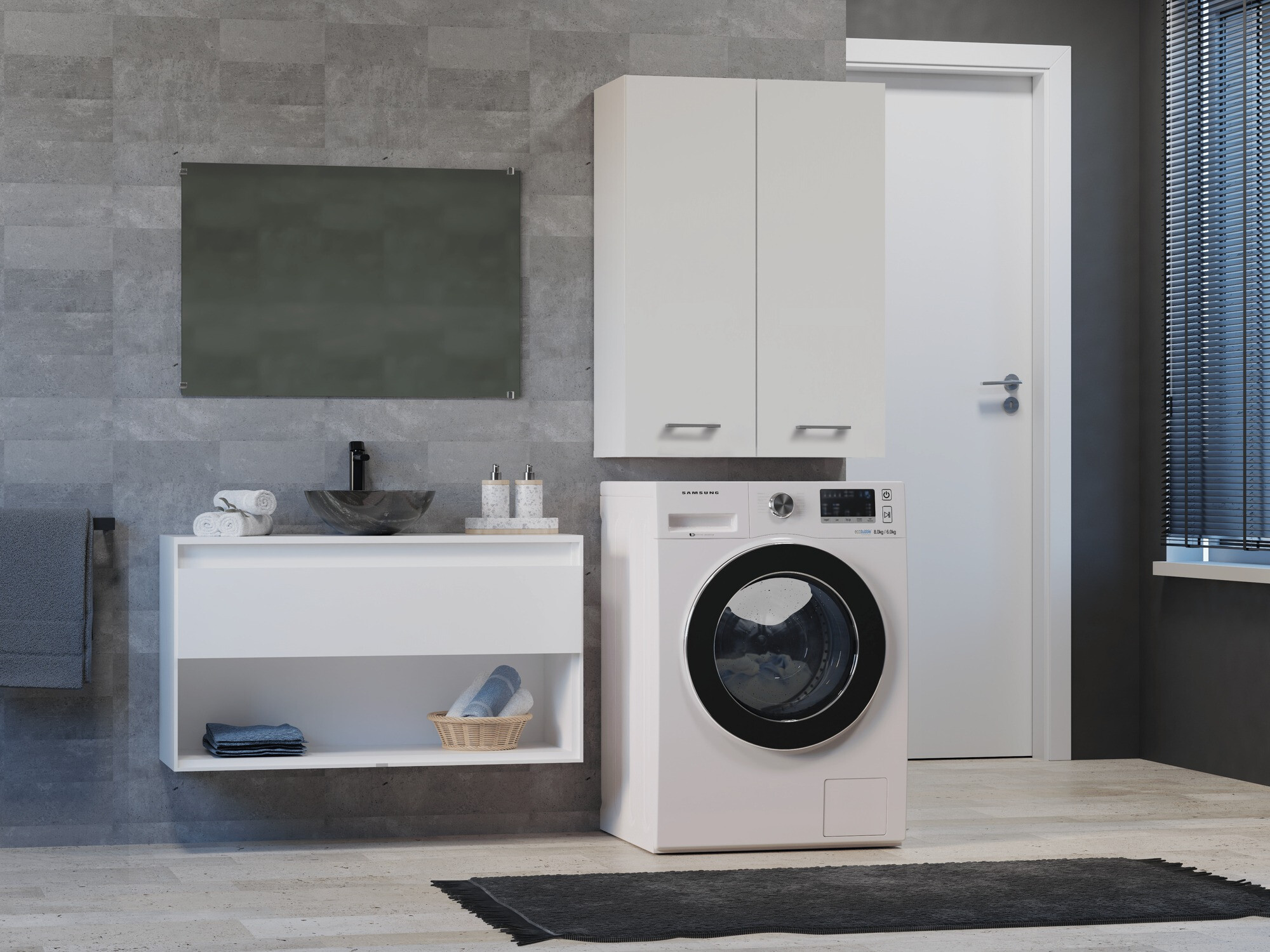 Piekarams vannas istabas skapītis Balelbo 105 (Balts)