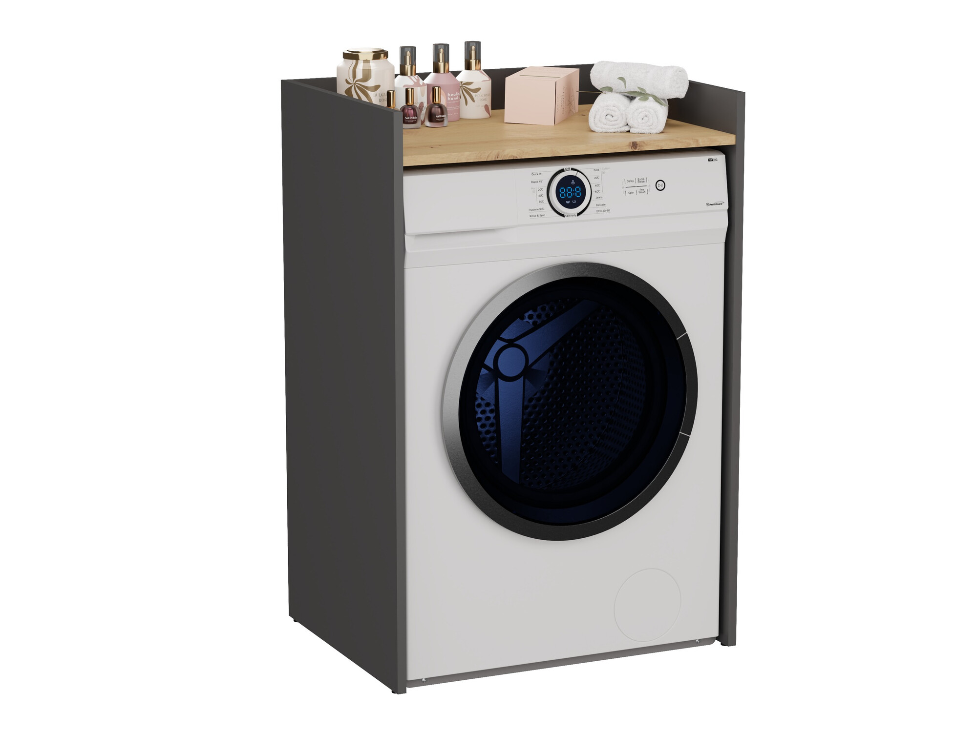 Stāvošs vannas skapītis Balelbo 102 (Antracīts + Artisan ozols)