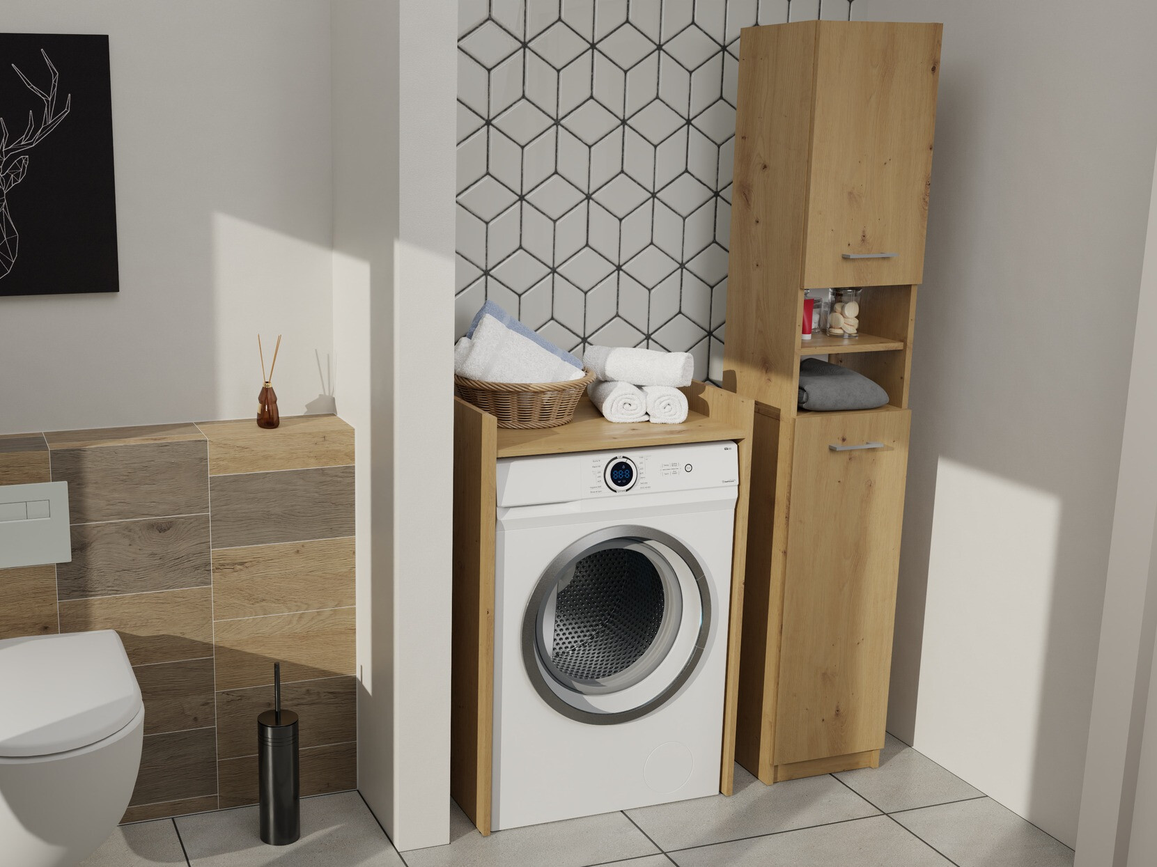 Stāvošs vannas skapītis Balelbo 102 (Artisan ozols)