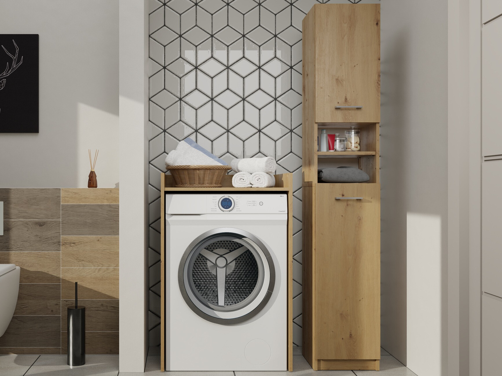 Stāvošs vannas skapītis Balelbo 102 (Artisan ozols)