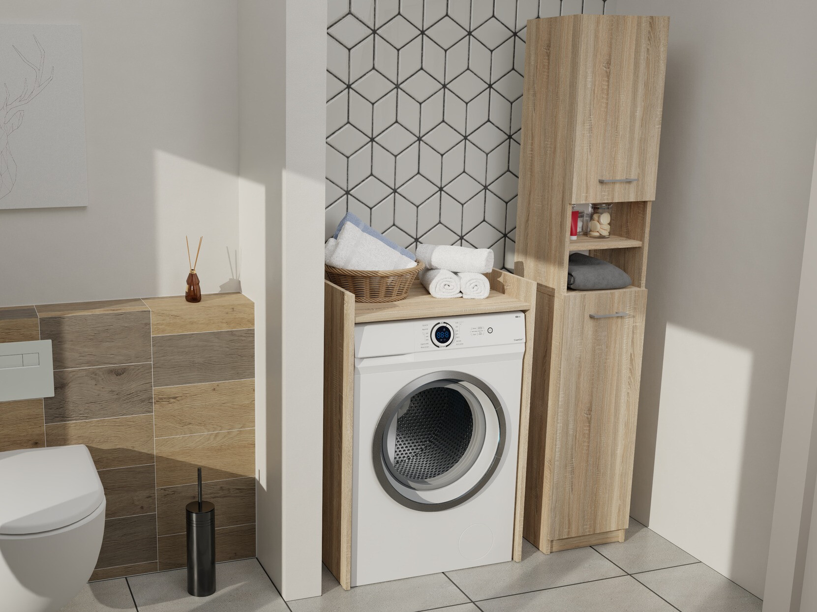 Stāvošs vannas skapītis Balelbo 102 (Sonomas ozols)