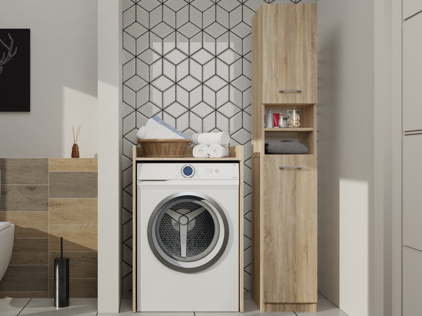 Stāvošs vannas skapītis Balelbo 102 (Sonomas ozols)