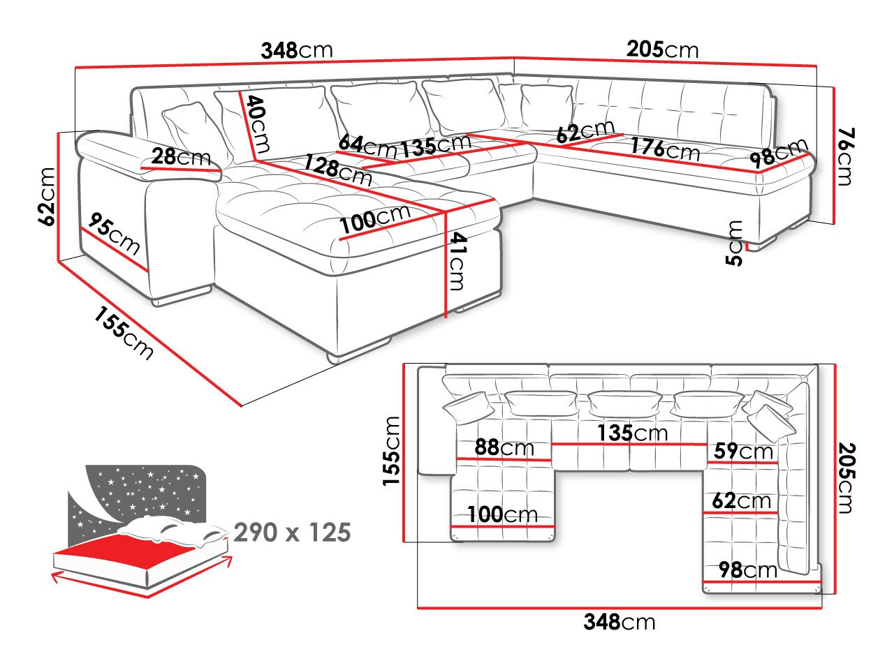 Stūra dīvāns Comfivo 128 (Labais)