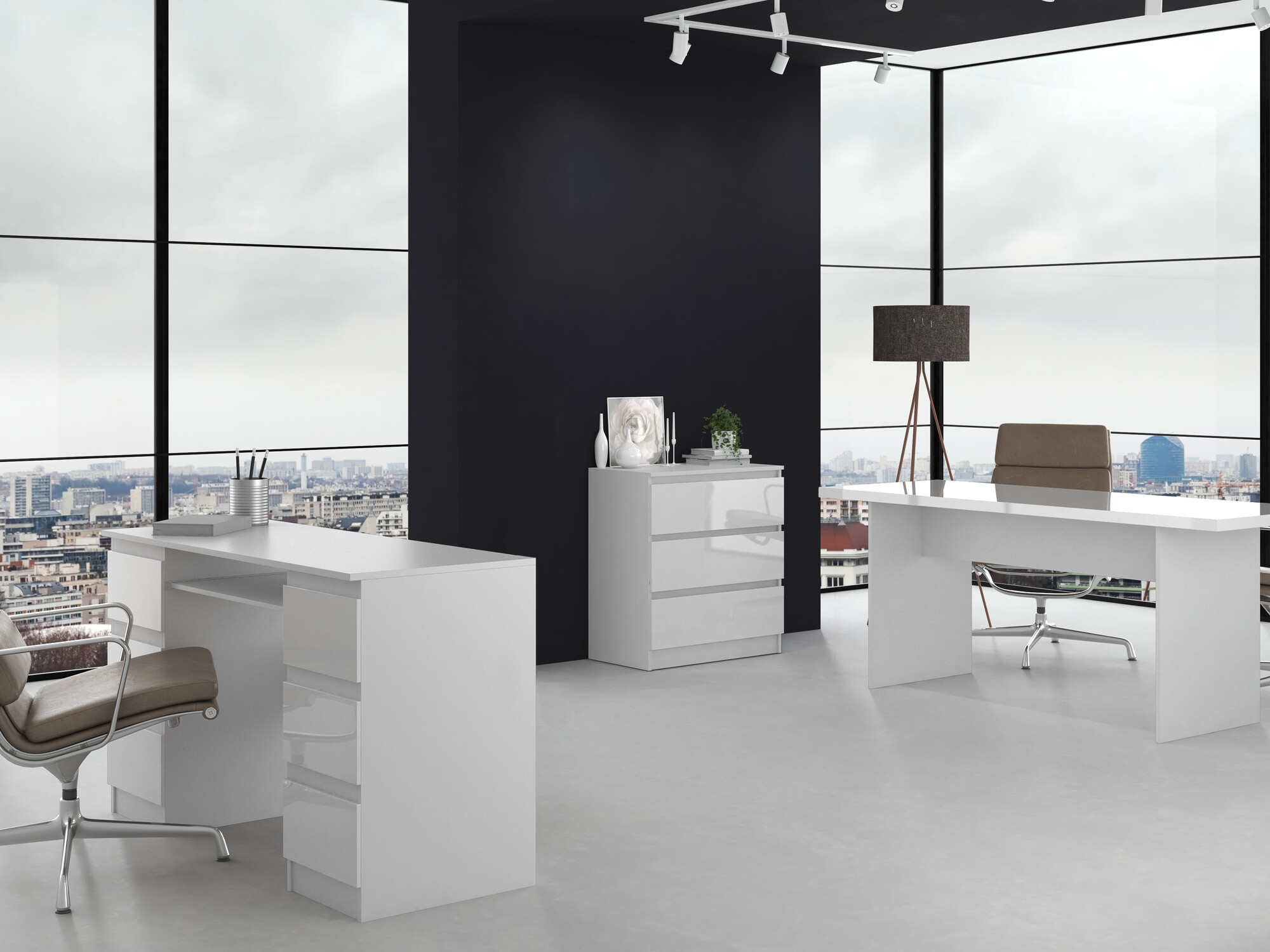 Kомод Elbvelu 106 (Глянцевый белый)