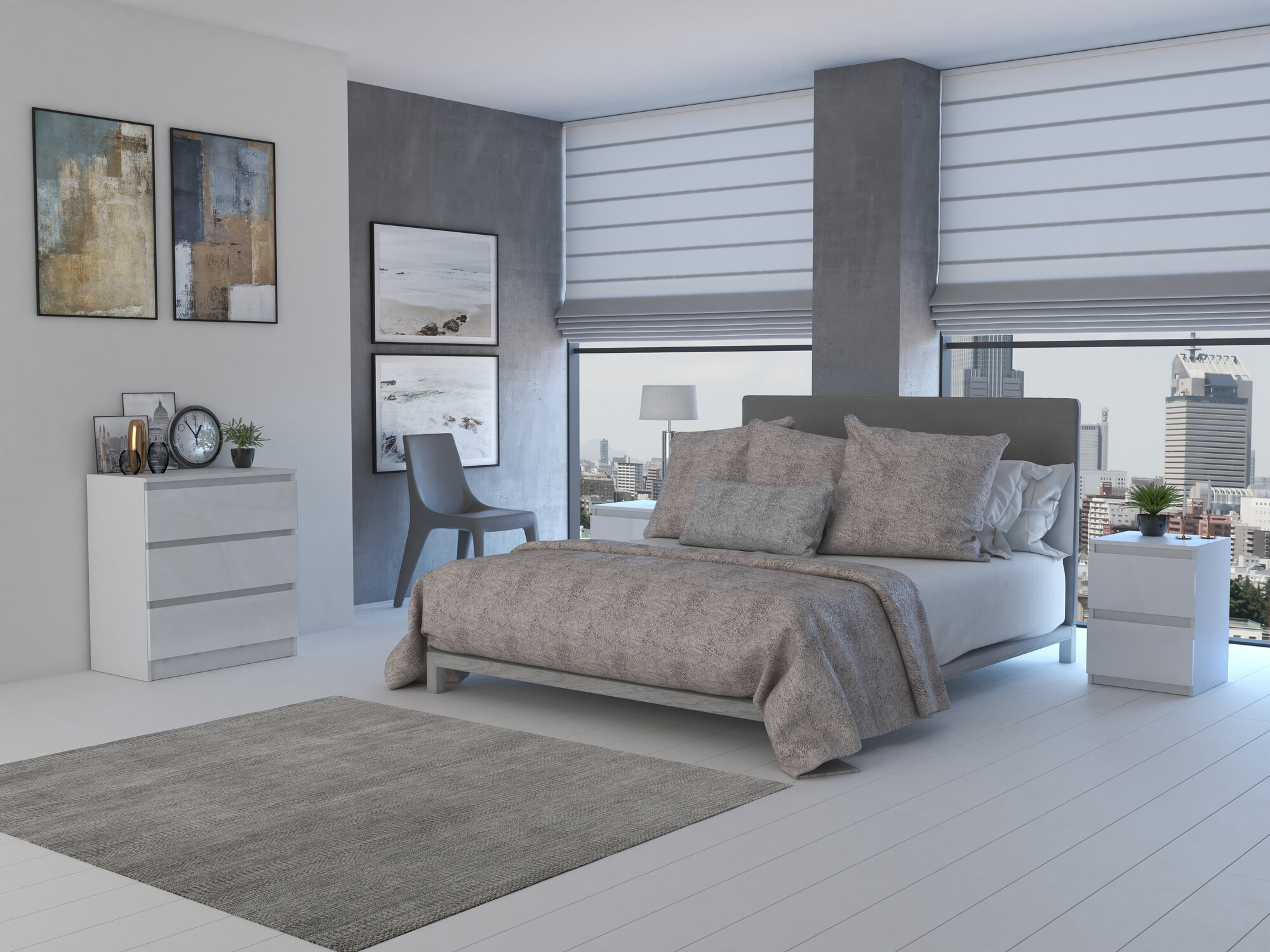 Kомод Elbvelu 106 (Глянцевый белый)