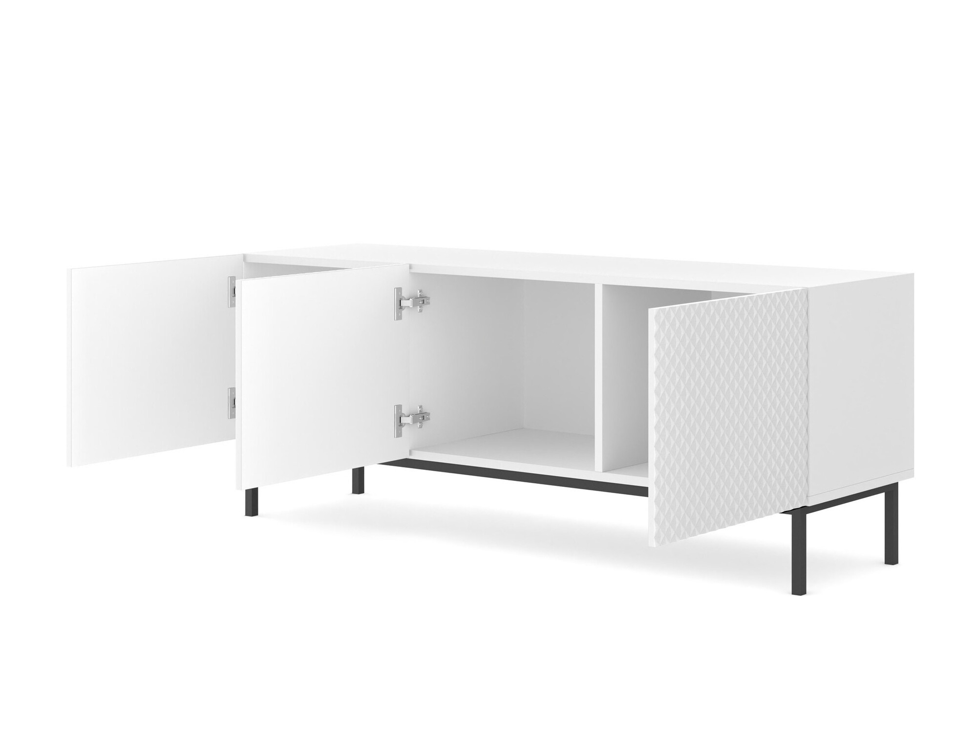 TV galds Odelomu 101 (Balts + Glancēts balts)