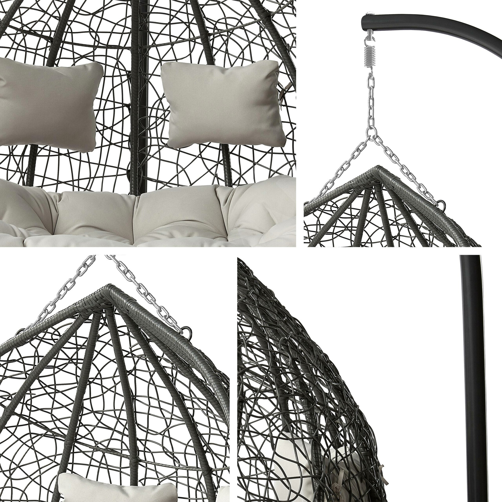 Piekaramais krēsls Comfivo 325 (Pelēks + Gaiši pelēks)