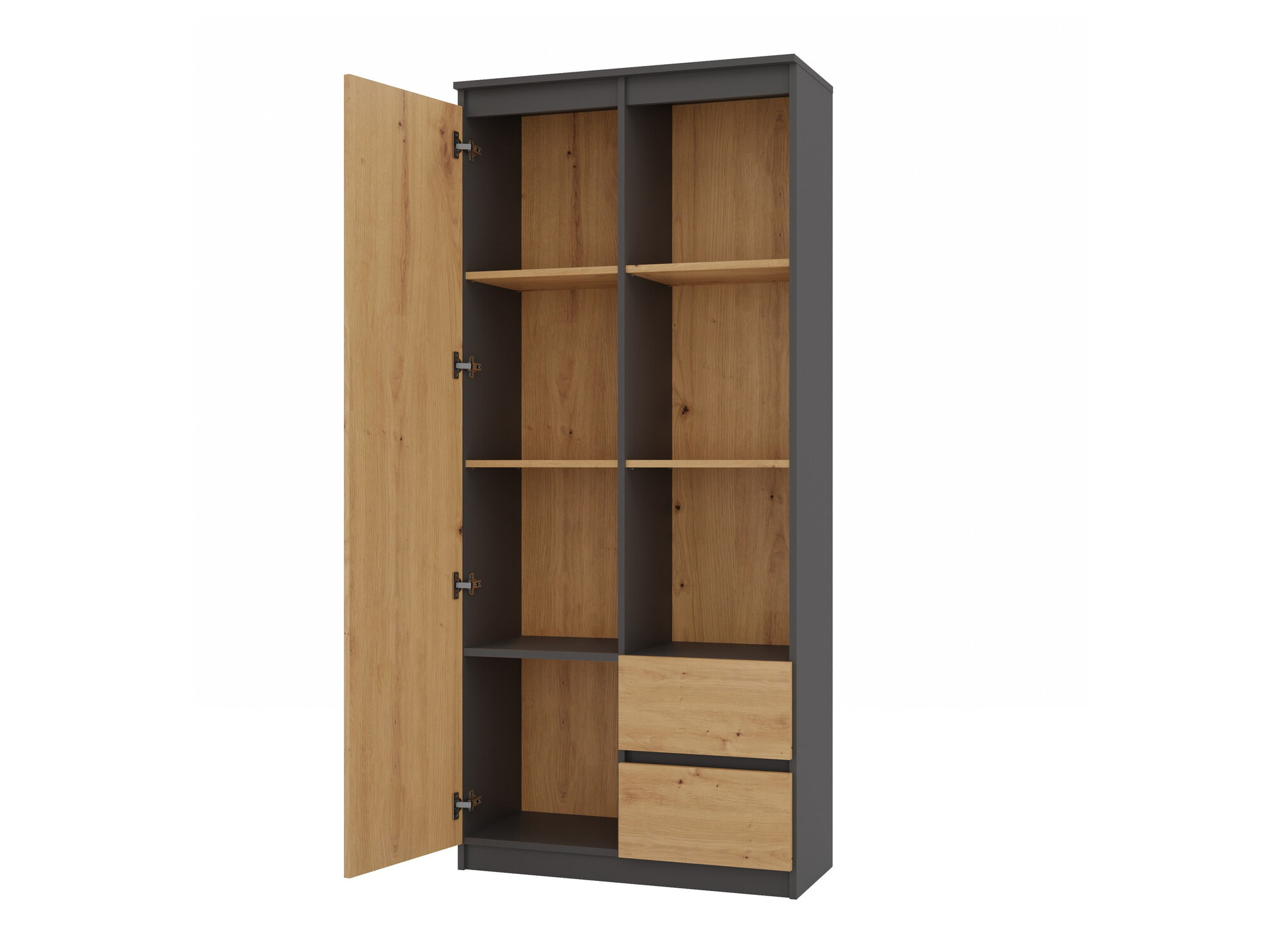 Стеллаж Mandeville 182 (Антрацит + Artisan дуб)