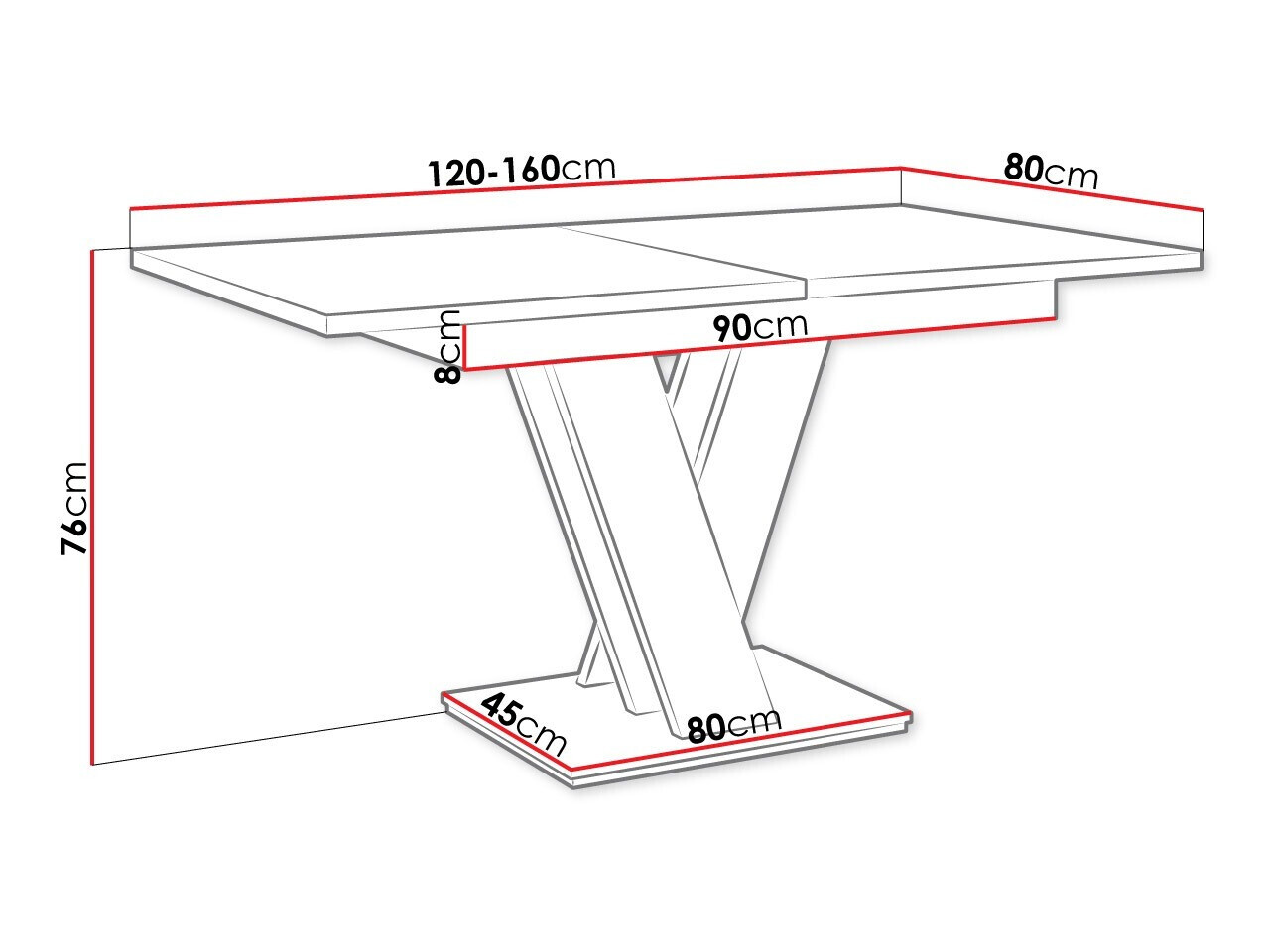 Cтол Goodyear 104 (Белый + Бетон)