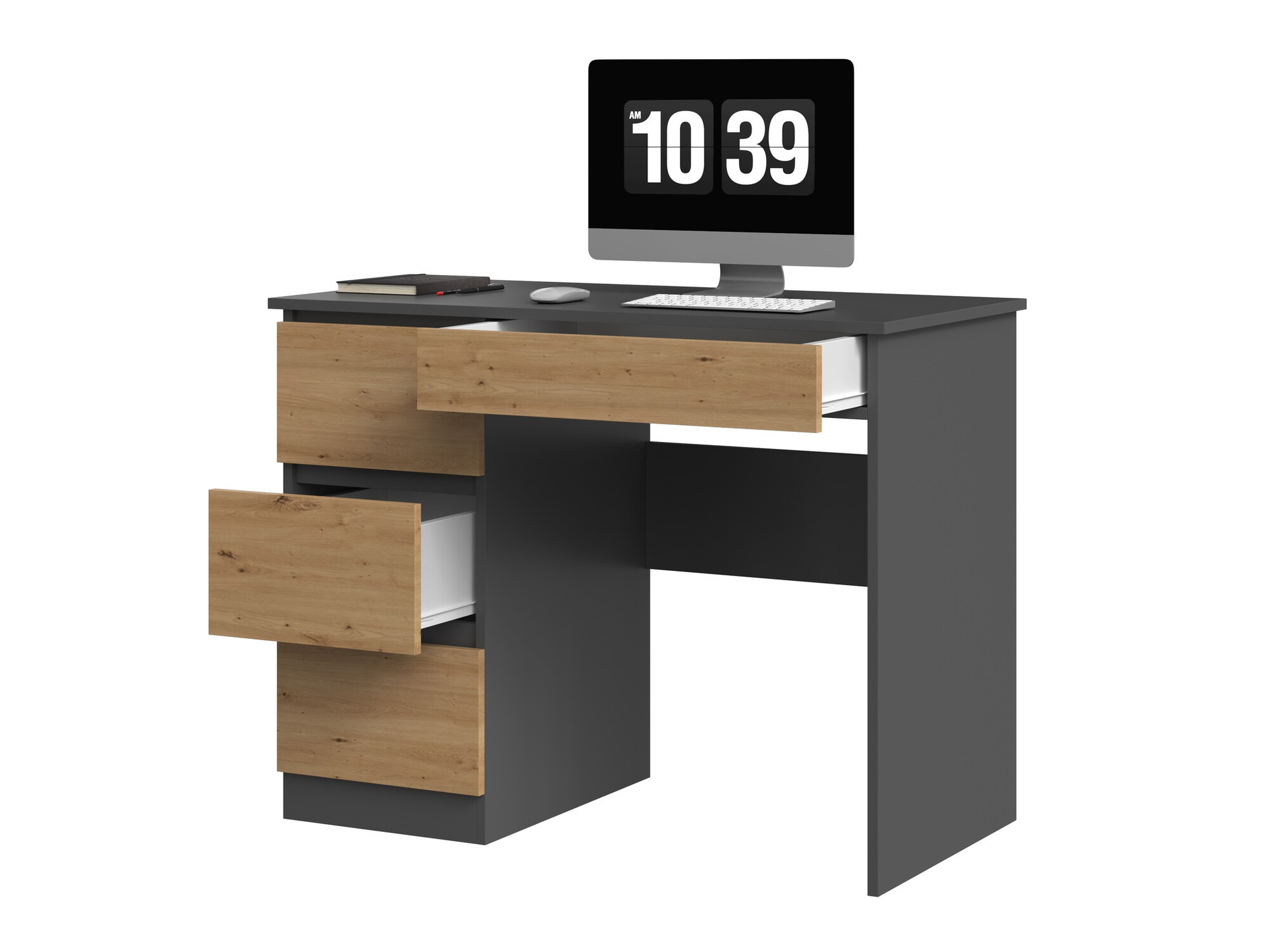 Письменный cтол Elbvelu 108 (Антрацит + Artisan дуб)