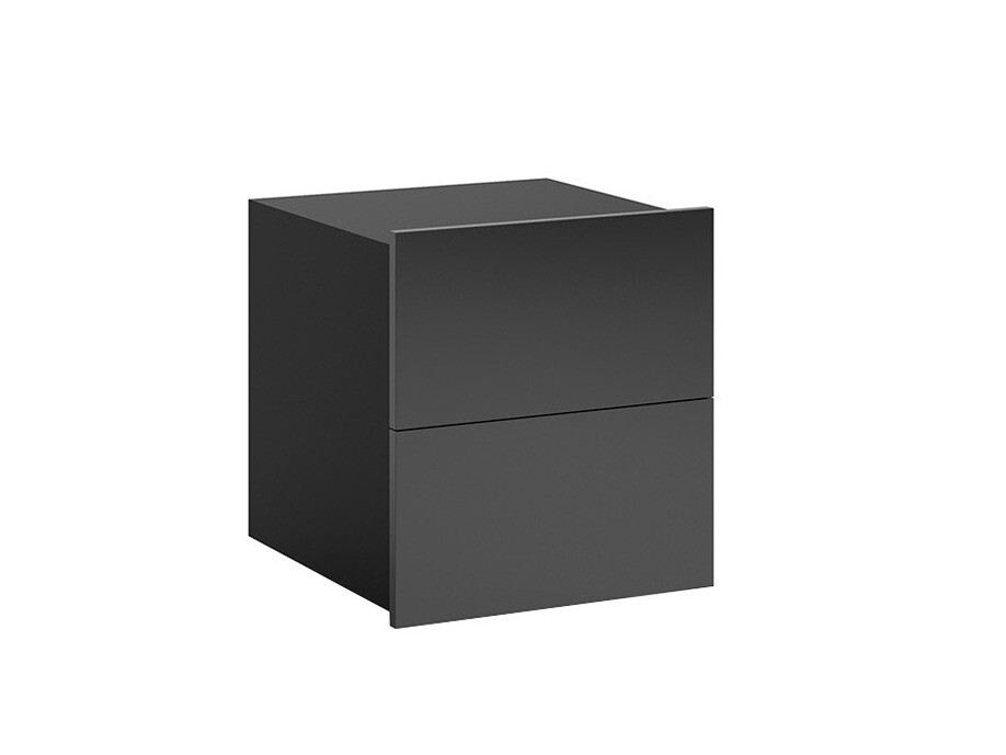 Прикроватная тумбочка Tivdalu 127 (Чёрный + Глянцевый черный)