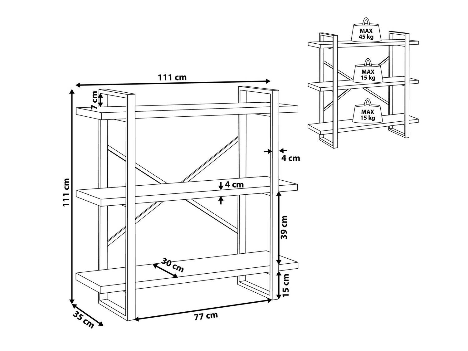 Стеллаж Berwyn 506 (Светлое дерево)