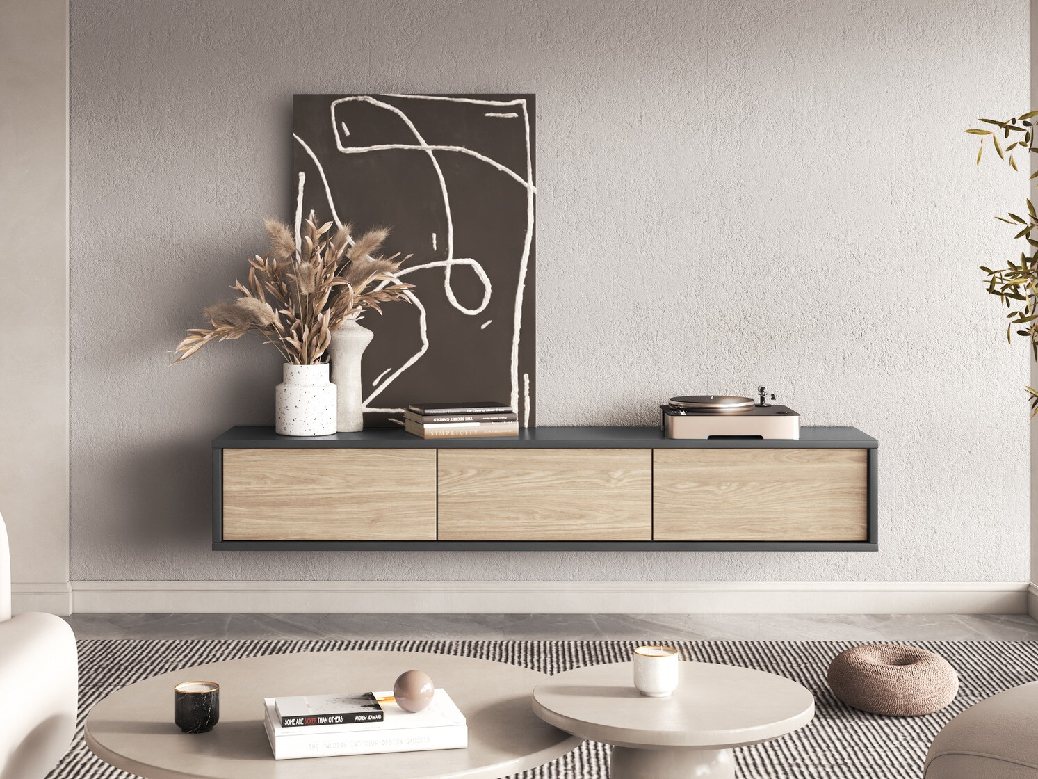 TV galds Austin 324 (Antracīts + Ozols)