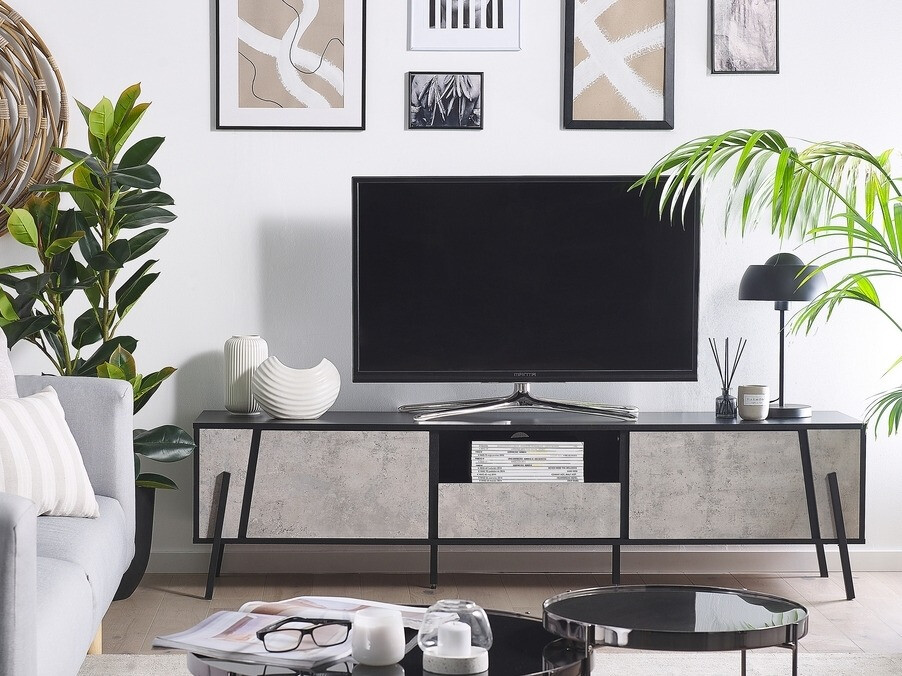 TV galds Berwyn 544 (Pelēks + Melns)