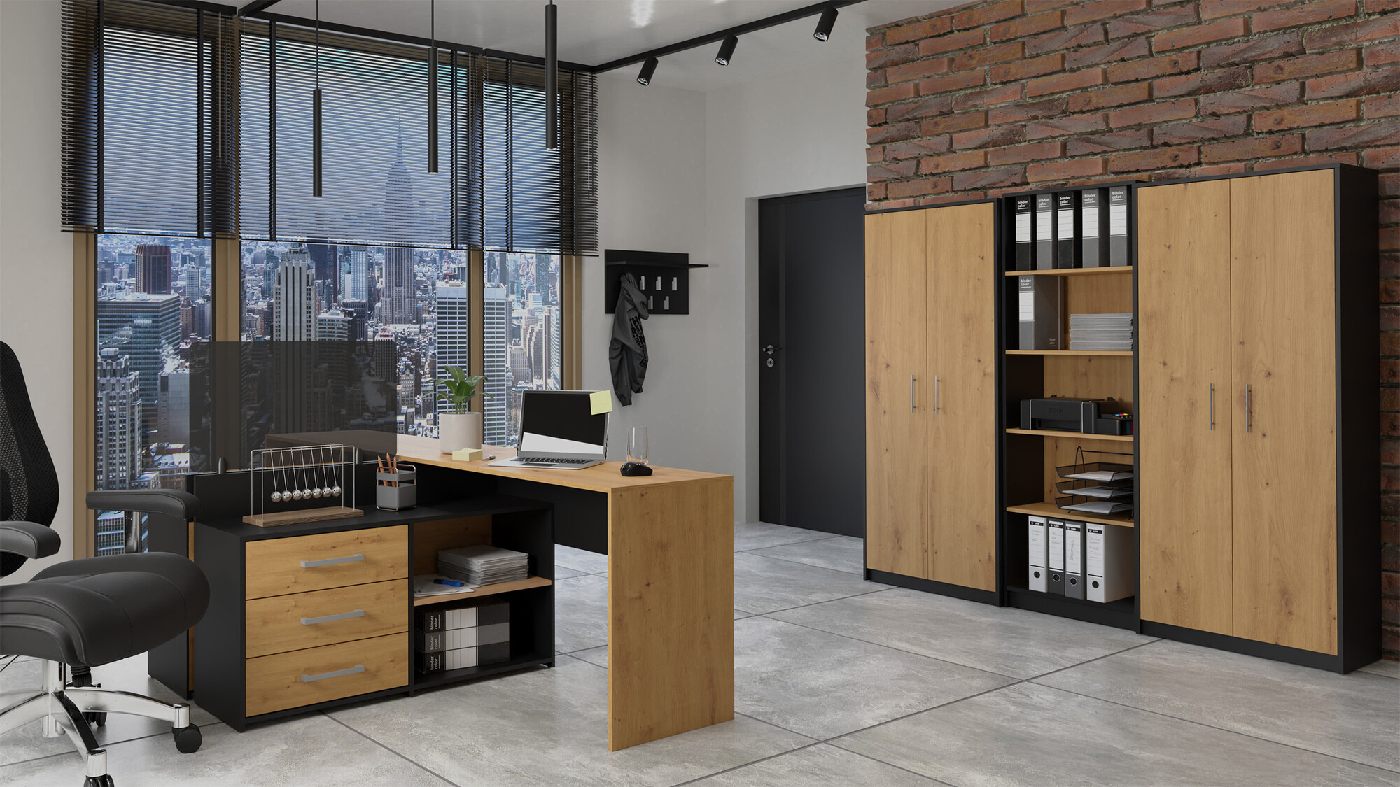 Plaukts Mandeville 196 (Antracīts + Artisan ozols)