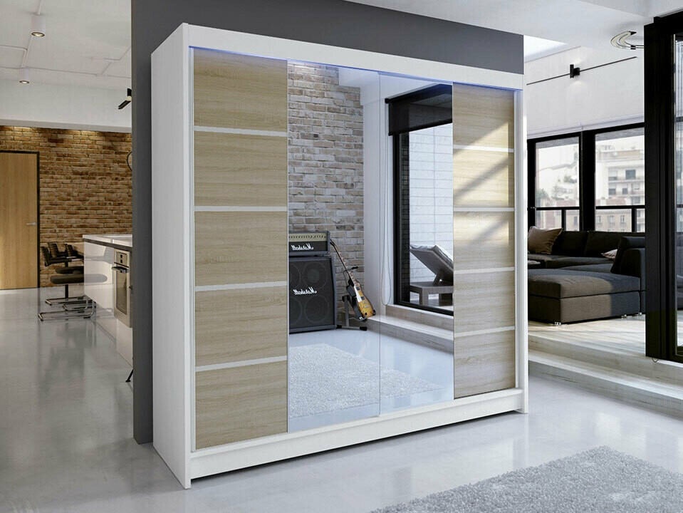 Skapis Closico 154 (Balts + Sonomas ozols)