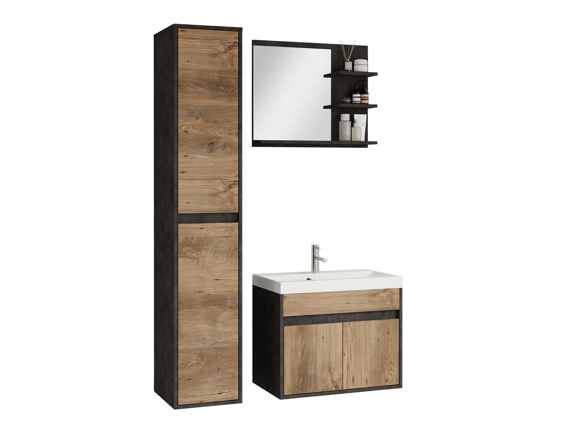 Vannas komplekts Sarasota 168 (Matera pelēks + Kastanis)