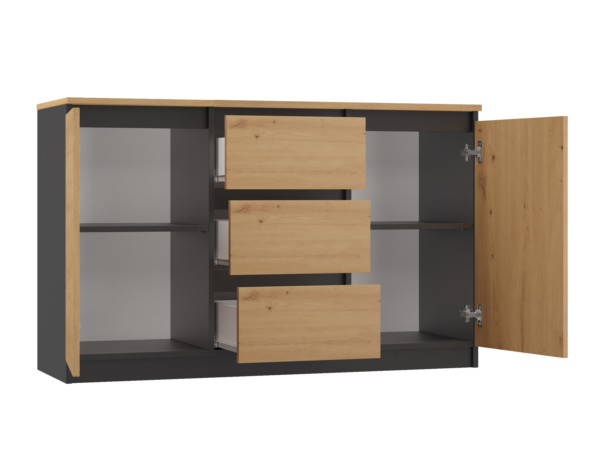 Kомод Elbvelu 109 (Антрацит + Artisan дуб)