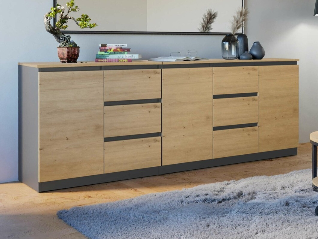 Kumode Elbvelu 109 (Antracīts + Artisan ozols)