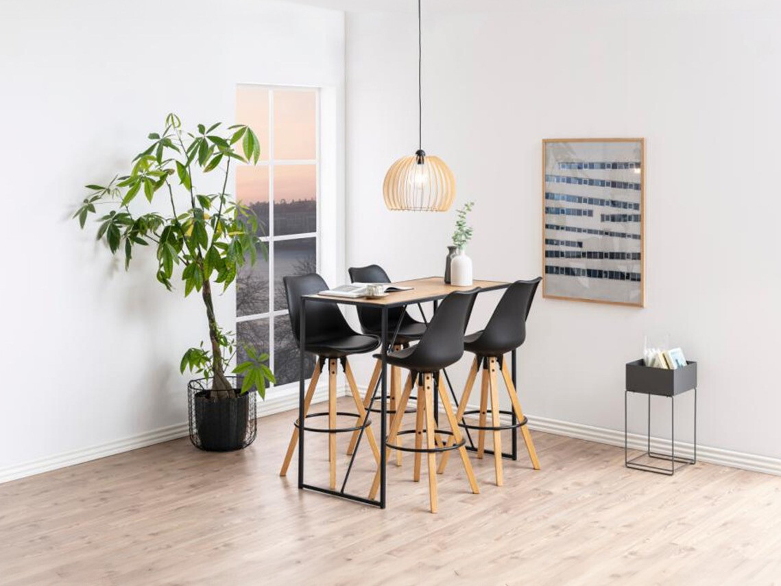 Ēdamistabas komplekts Norsica 517 (Melns + Gaišs koks)