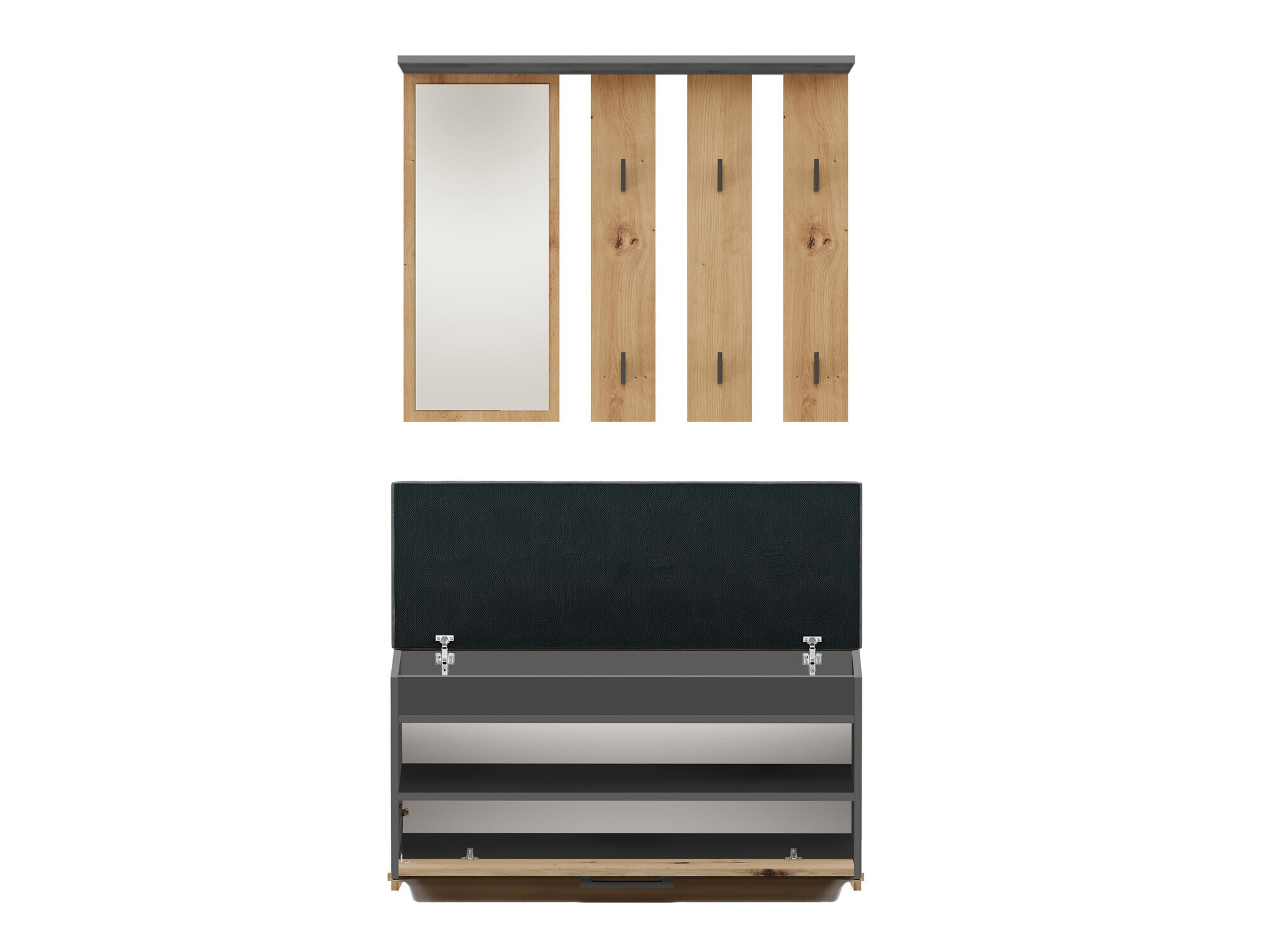 Прихожая Mandeville 218 (Антрацит + Artisan дуб)