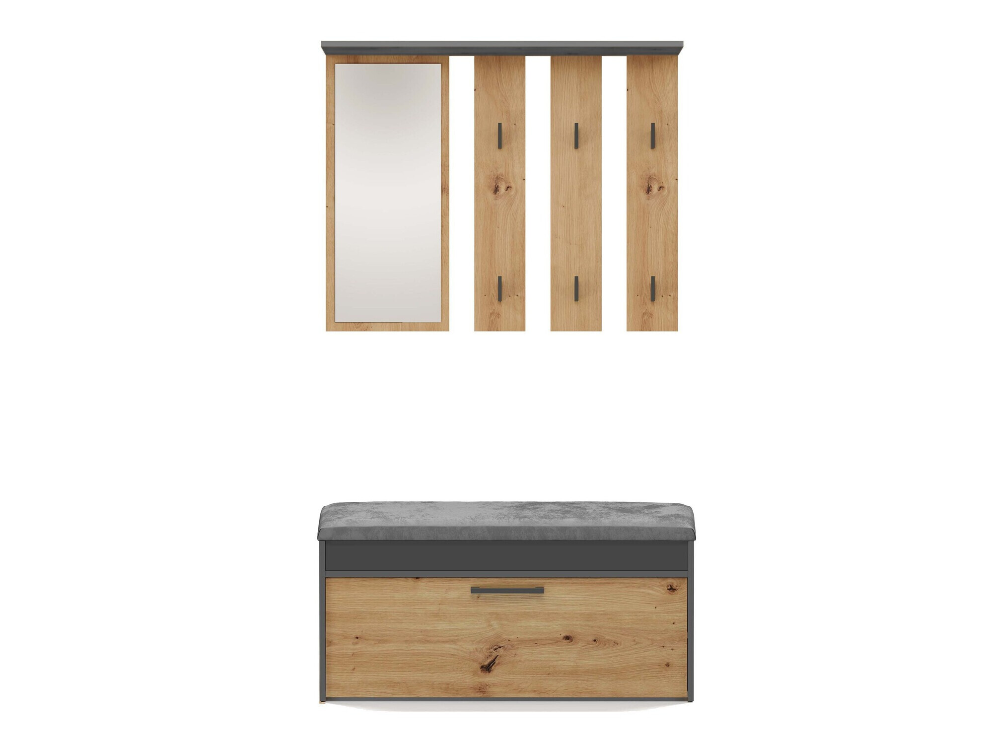 Прихожая Mandeville 218 (Антрацит + Artisan дуб)