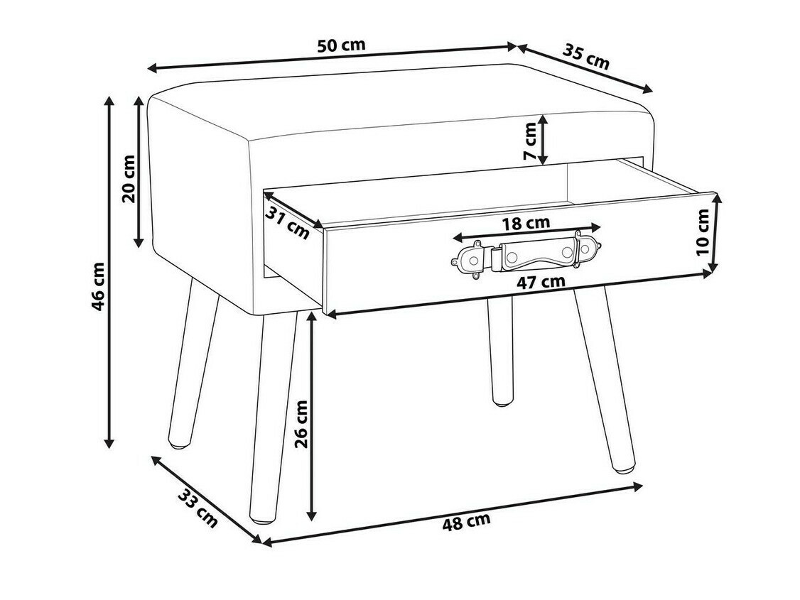 Прикроватная тумбочка Berwyn 301 (Серый)