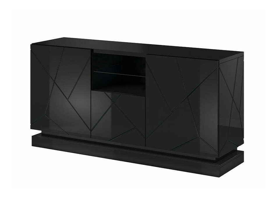 Шкафчик Charlotte 186 (Чёрный + Глянцевый черный)
