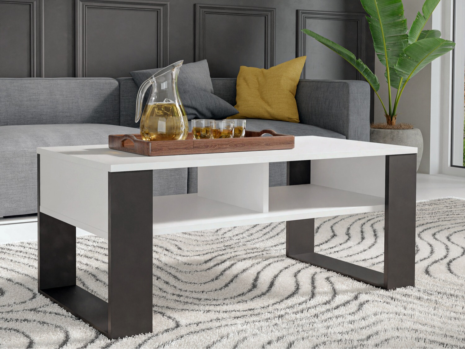 Журнальный столик Mandeville 209 (Белый + Чёрный)