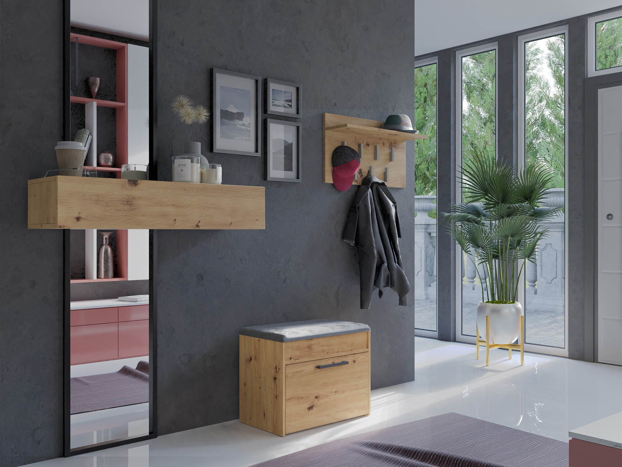 Тумба для обуви Mandeville 219 (Artisan дуб)