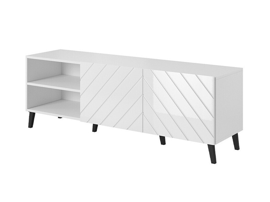 ТВ тумба Charlotte 144 (Белый + Глянцевый белый)