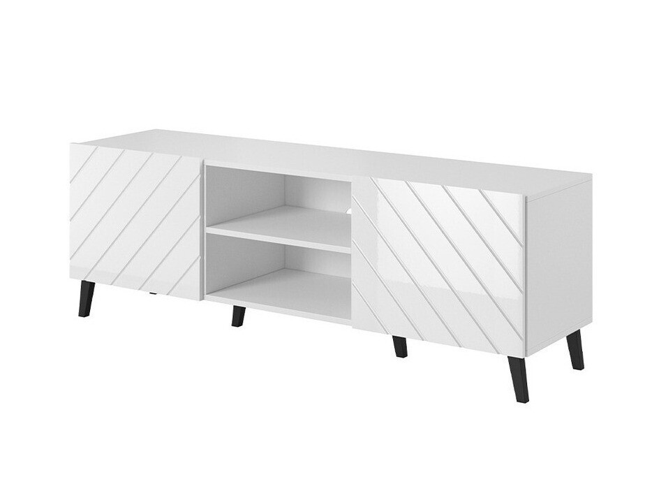 ТВ тумба Charlotte 144 (Белый + Глянцевый белый)