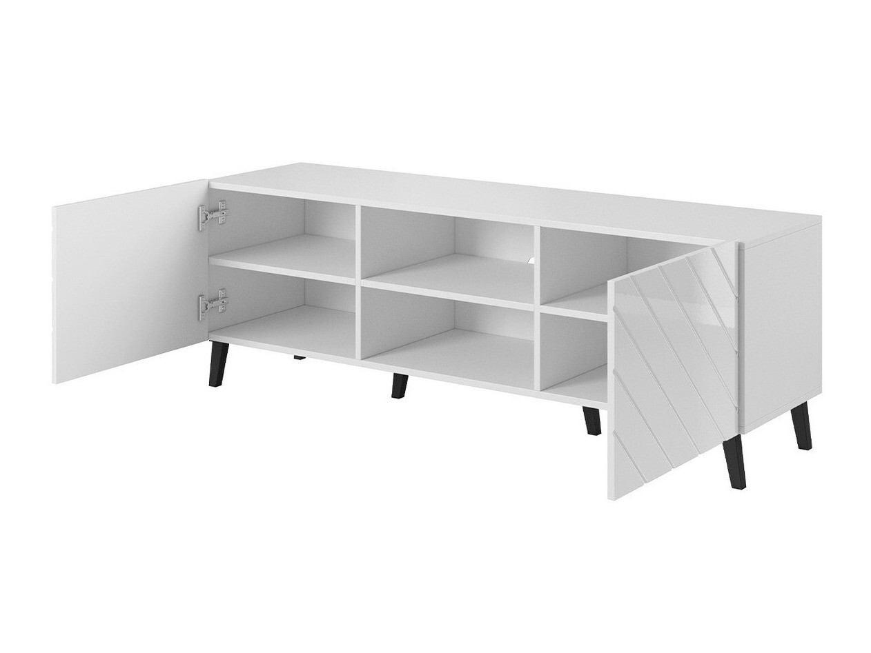 ТВ тумба Charlotte 144 (Белый + Глянцевый белый)