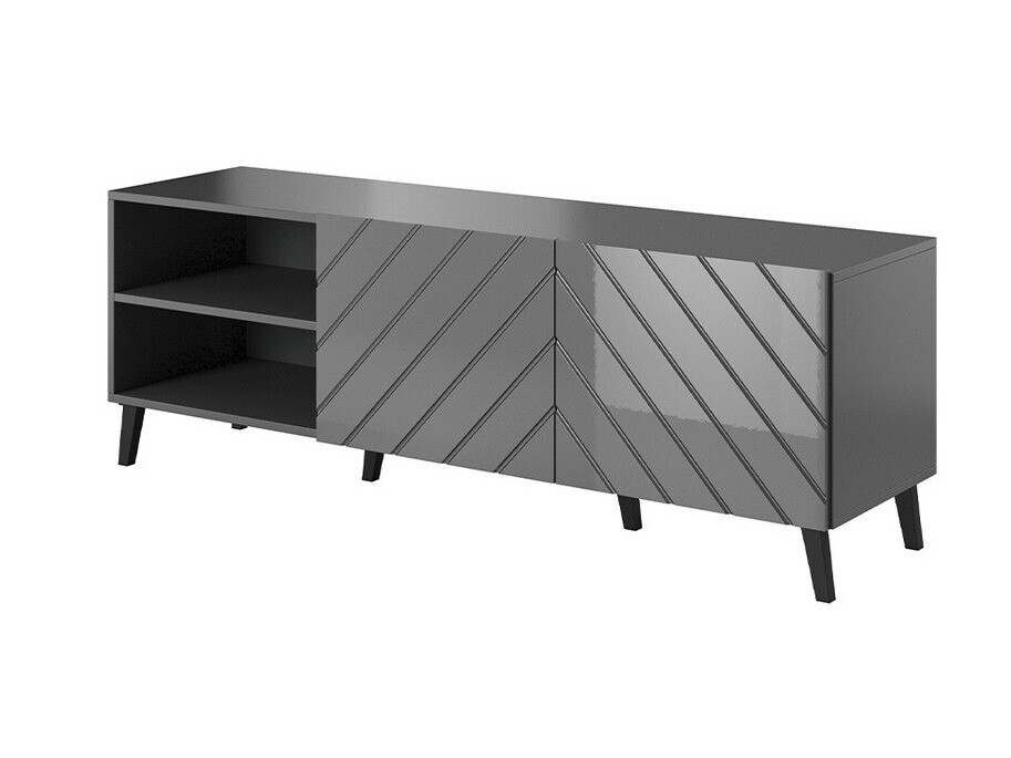 ТВ тумба Charlotte 144 (Графит + Глянцевый графит)
