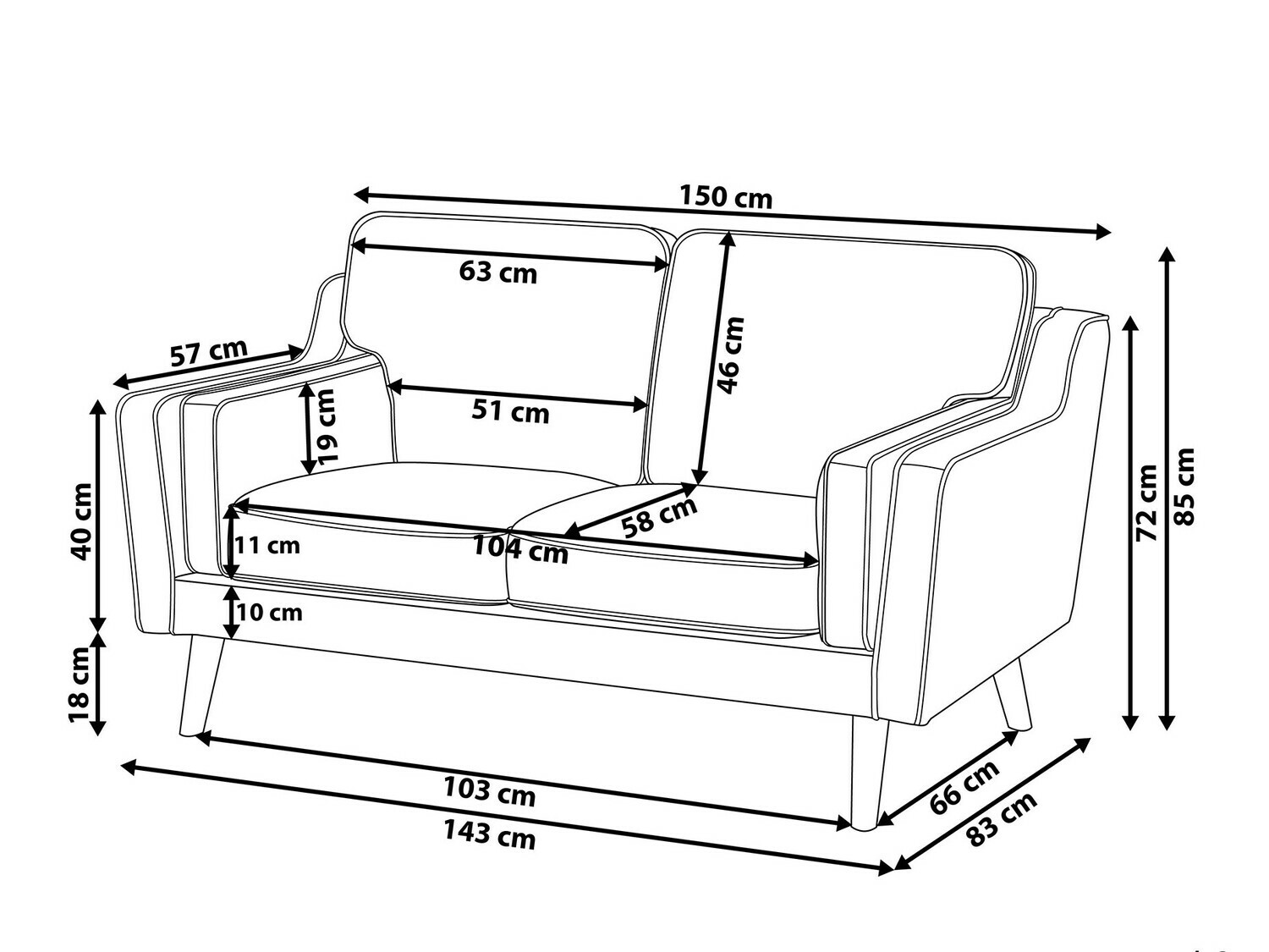 Dīvāns Berwyn 254 (Tumši pelēks)