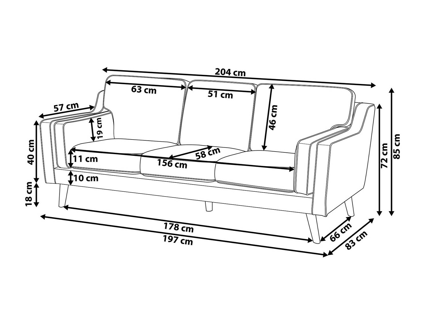 Dīvāns Berwyn 263 (Tumši pelēks)