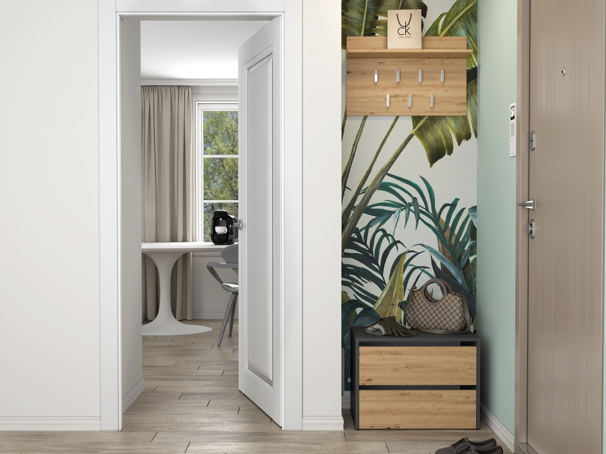 Тумба для обуви Mandeville 222 (Антрацит + Artisan дуб)